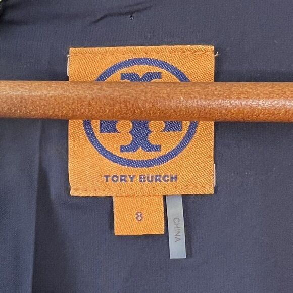 Tory Burch Navy Blue Square Neck Cap Sleeve Dress - Picture 8 of 10